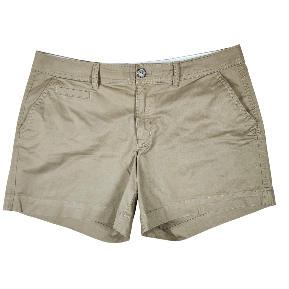 Old Navy Shorts Perfect 5" Khaki Tan Chino Cotton Stretch Casual 10 - Picture 1 of 5
